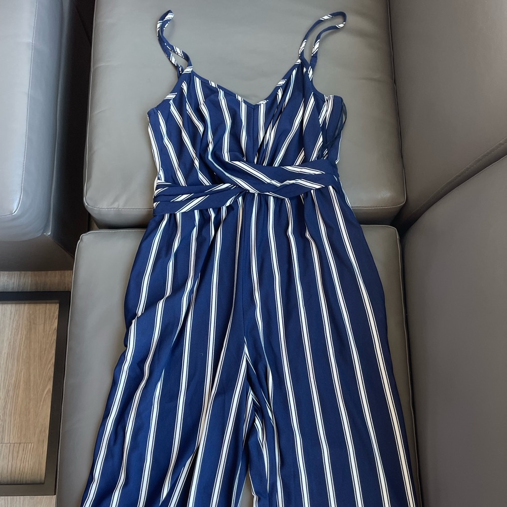 Stripped blue jumpsuit